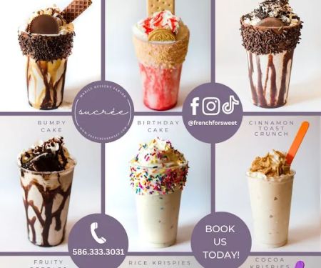 sucru00e9e loaded milkshakes and ice cream parlor.
