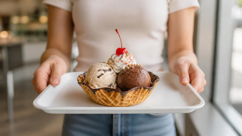 Waffle Bowl Ice Cream: Crunch, Portion, and Carrying