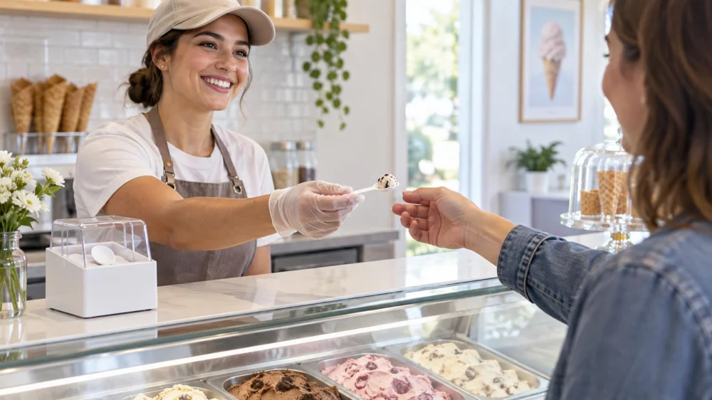 Ice Cream Shop Samples: Hygiene, Limits, and Courtesy