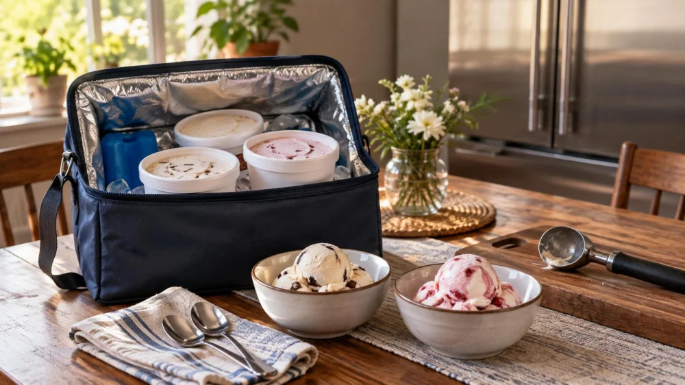 Ice Cream Take-Home Pack: Insulation, Travel, and Freezer