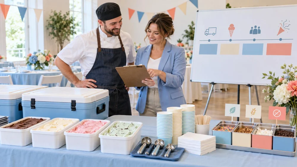 Ice Cream Catering: Headcount, Freezer, and Service Plan