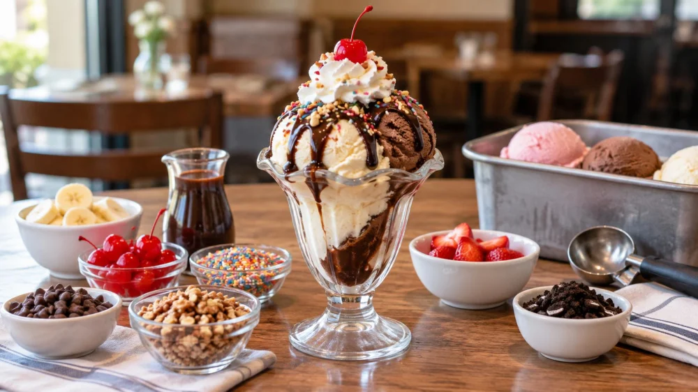 Ice Cream Sundae Order: Portion, Toppings, and Allergens