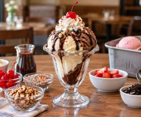 Ice Cream Sundae Order: Portion, Toppings, and Allergens