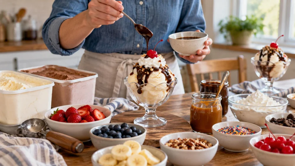 Ice Cream Sundae Order: Portions, Sauces, and Allergens