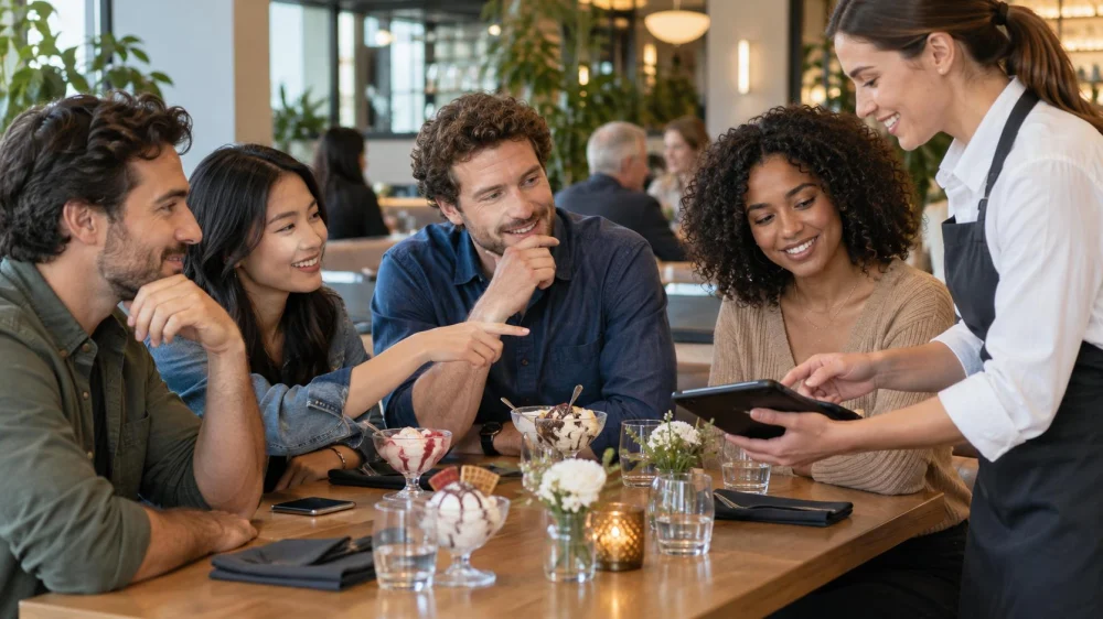 Ice Cream Service Charge Check: Bill, Tips, and Group Split