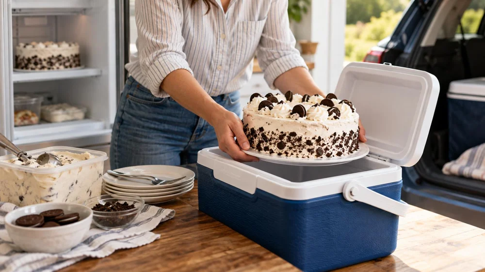 Ice Cream Cake Transport: Pickup, Cooler, and Freezer